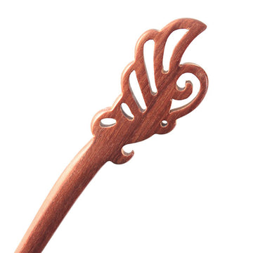 CrystalMood Handmade Carved Wood Butterfly Silhouette Hair Stick Rosewood